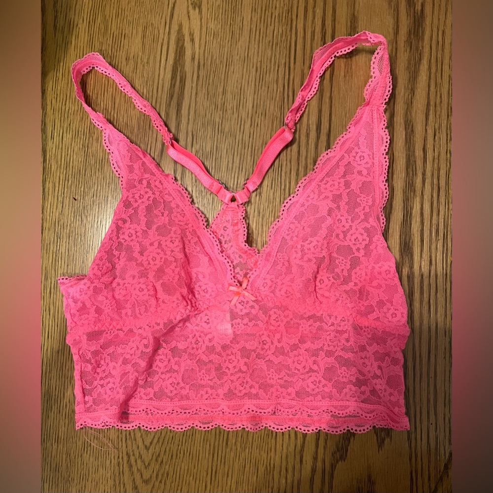 Victoria's Secret Neon Pink Lace Bralette